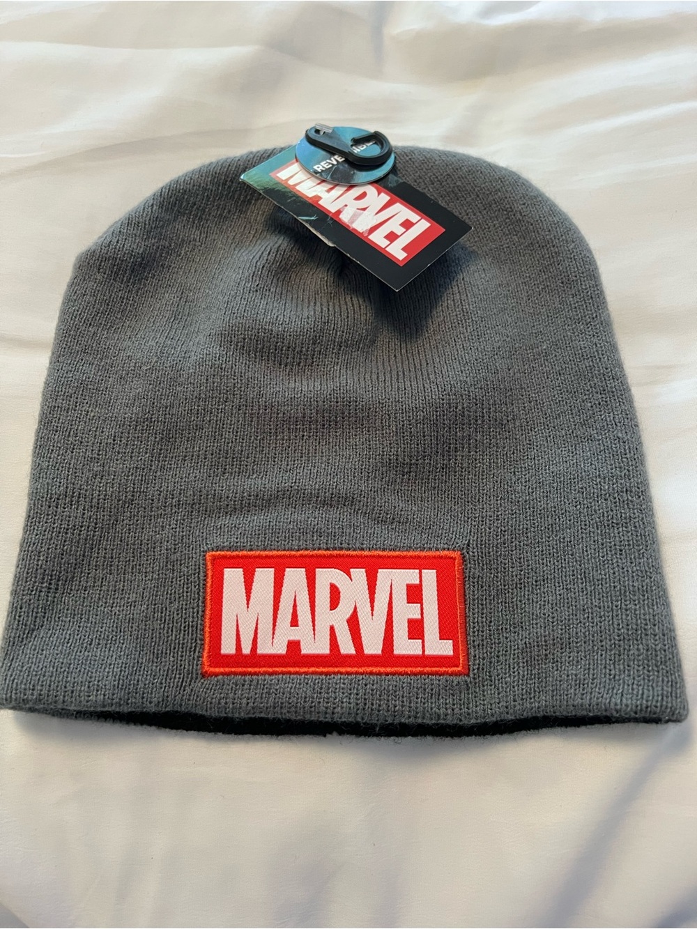 Marvel Black Knit Beanie with Brand Tag